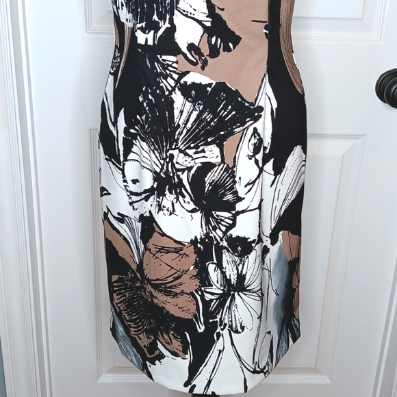 Connected Sheath Midi Dress Sleeveless Neutral Floral Women's Size 8 NWOT - Picture 8 of 15